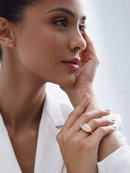 Frost Rock Crystal Statement Ring