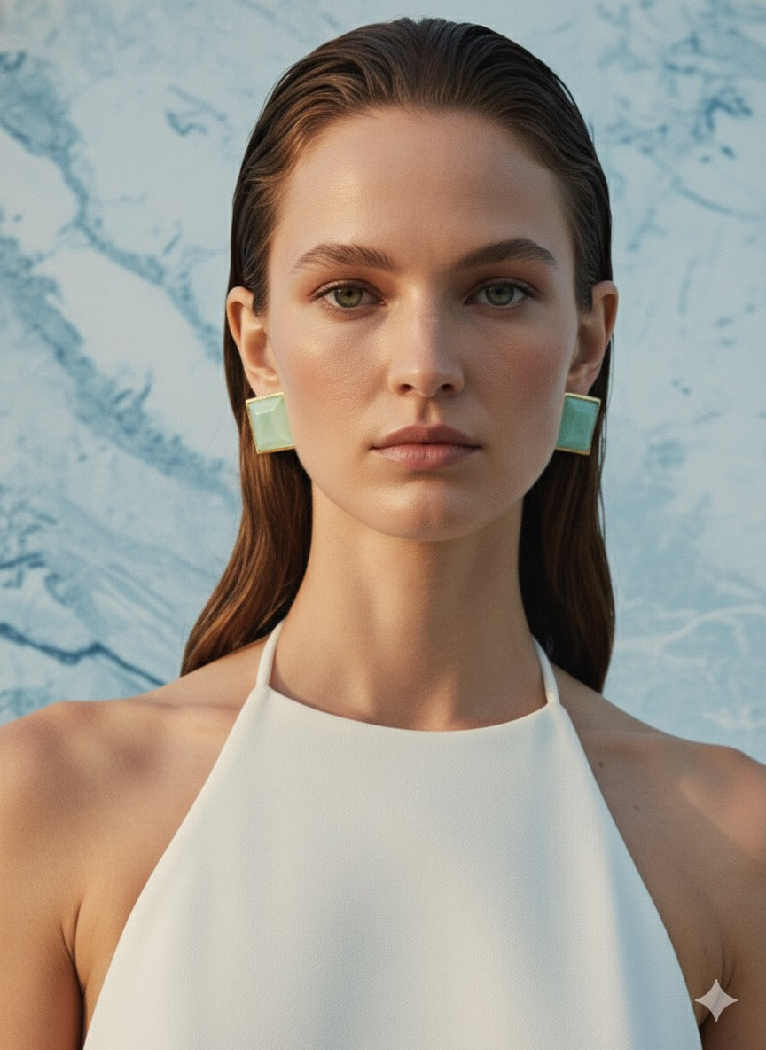 Aqua Crystal Earrings