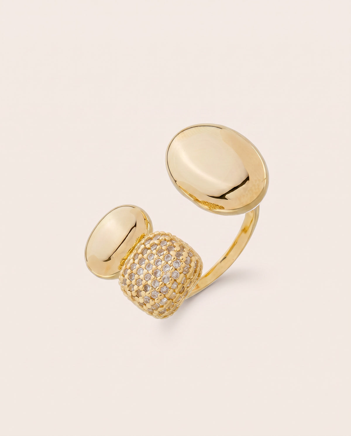 Crimson Gold Pavé Statement Ring