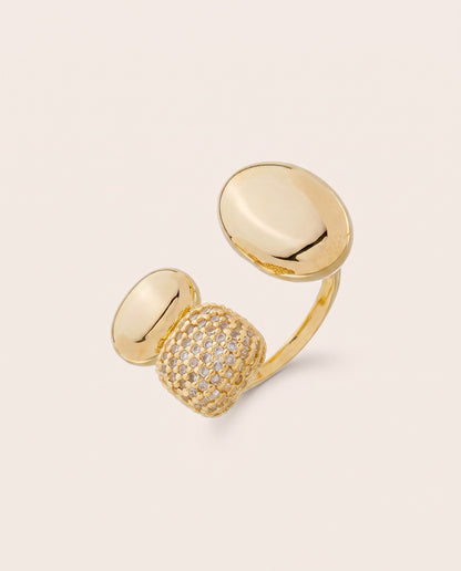 Crimson Gold Pavé Statement Ring