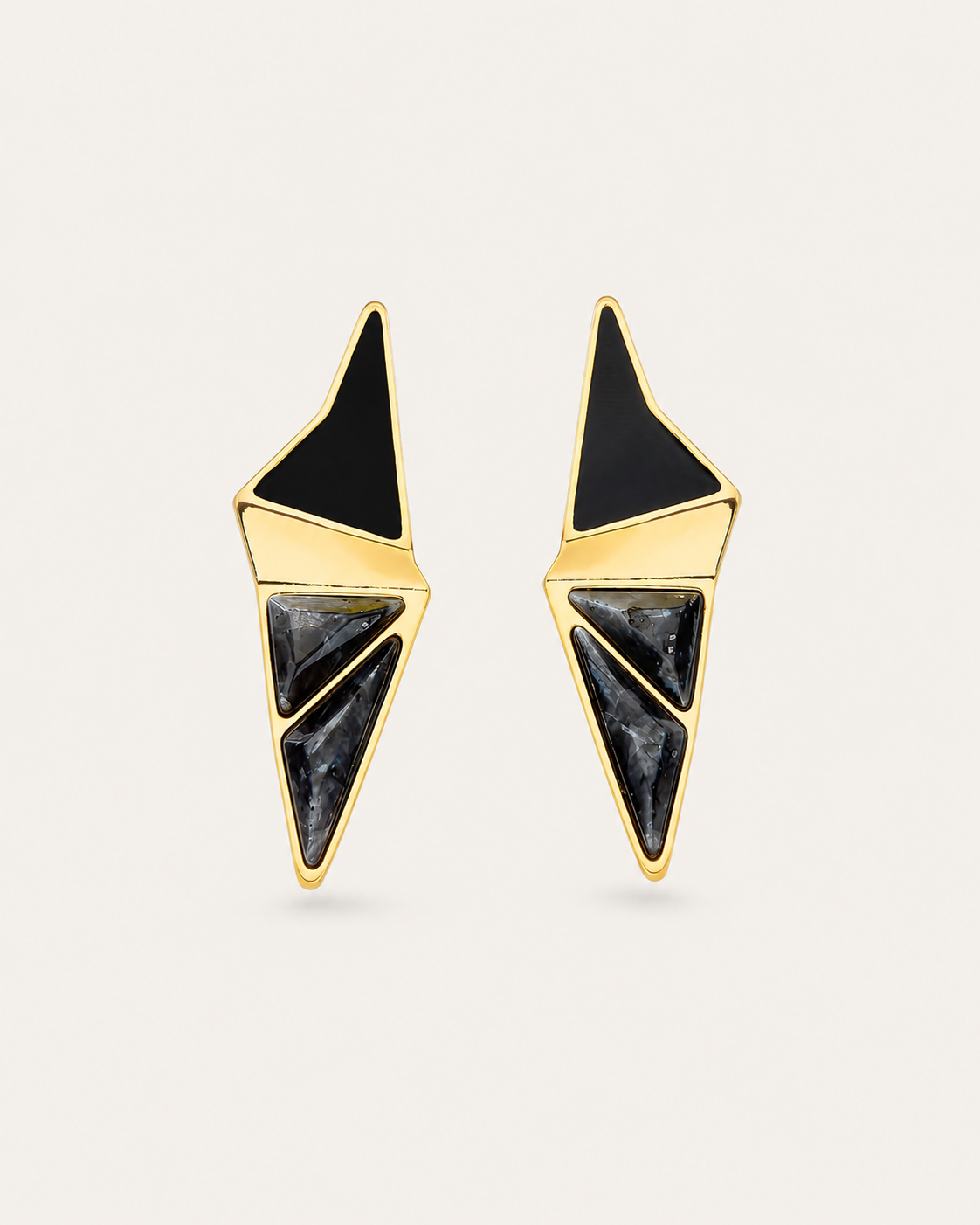  Labradorite statement earrings with 18k gold-plated finish, Selva Line by Azulique.