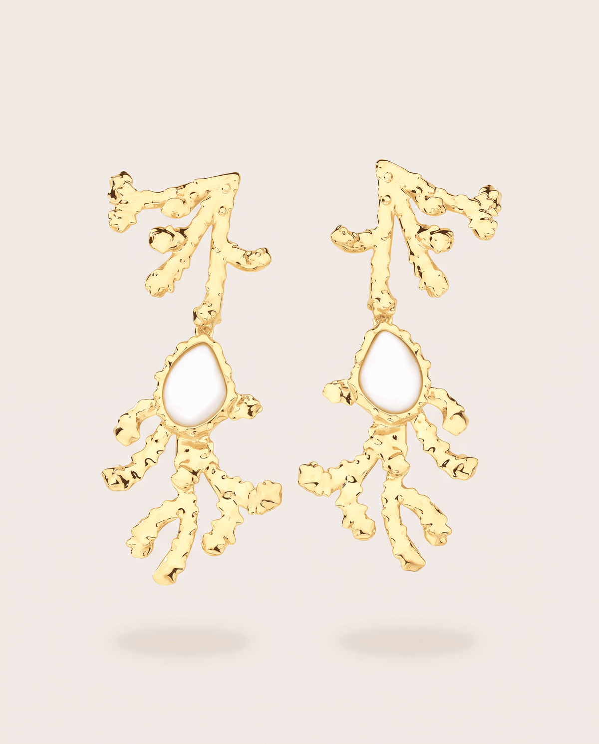 Coralia Sculptural Earrings | Mother of Pearl