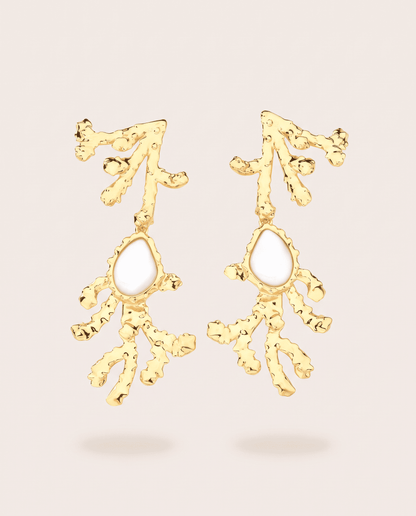 Coralia Sculptural Earrings | Mother of Pearl