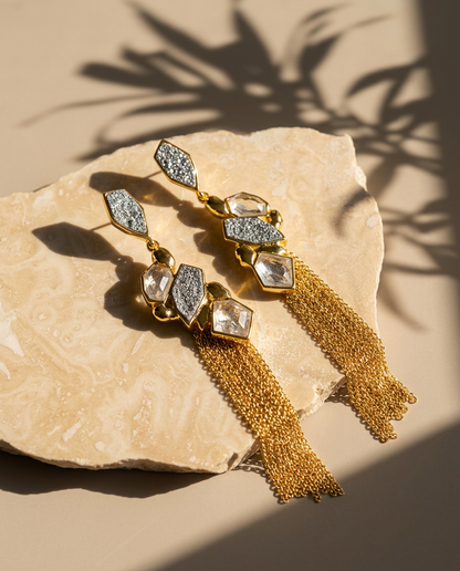 Lumiere Statement Earrings |  Druzzy & Crystal Rock